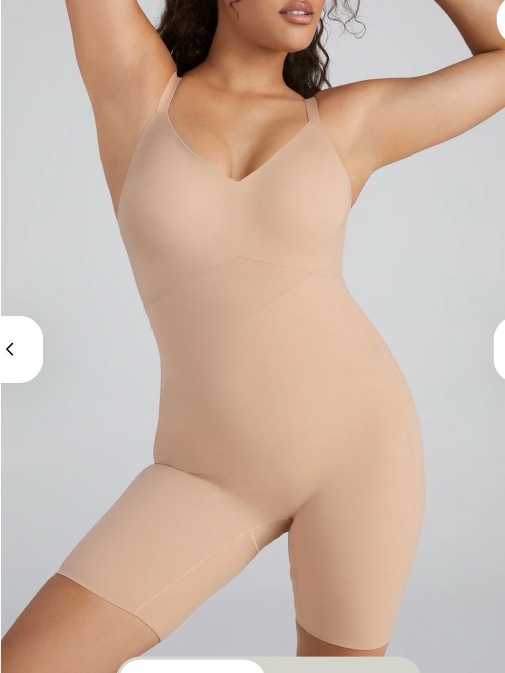 Honeylove mid thigh body suit NWT Seamless Nude Shaping Bodysuit size Lg